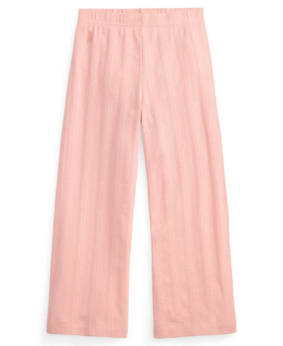 Polo Ralph Lauren Girls' 2T-6X Pointelle-Knit Wide-Leg Cotton Pants
