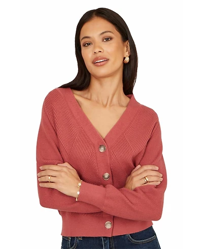 Yumi Women's Relaxed Fit With Stitch Detail Cardigan