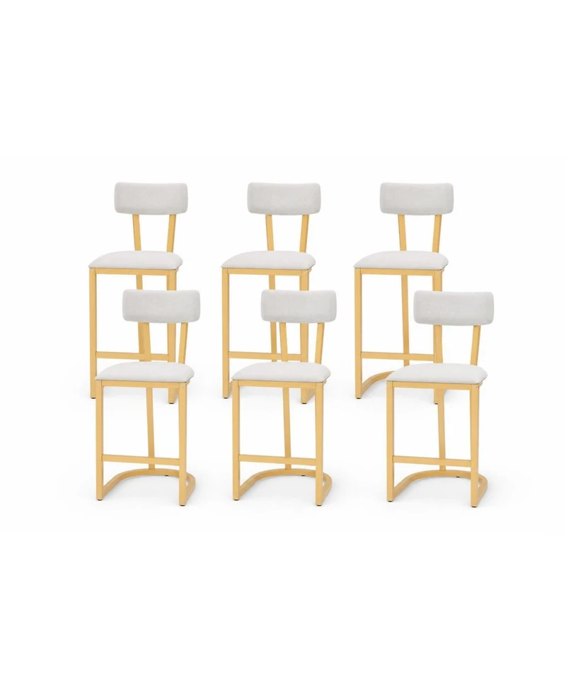 homfan Set of 6 Gold Bar Stools