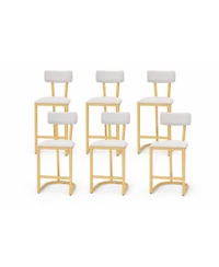 homfan Set of 6 Gold Bar Stools