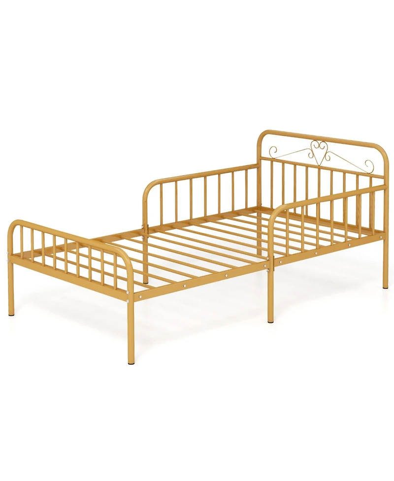 Slickblue Twin Size Bed Frame with Headboard and Safety Side Guardrails