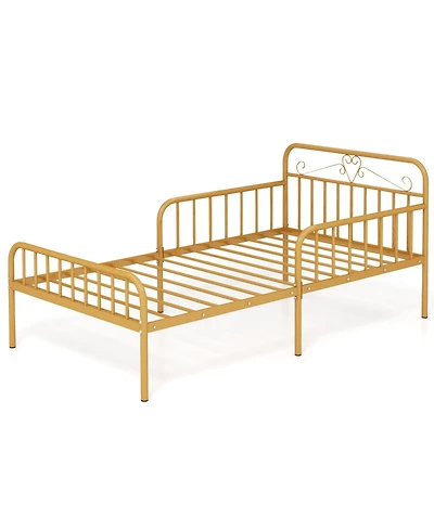 Slickblue Twin Size Bed Frame with Headboard and Safety Side Guardrails