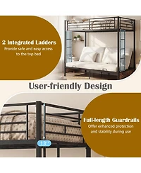 Slickblue Metal Bunk Bed Frame with Headboard and Footboard, Strong and Long-Lasting