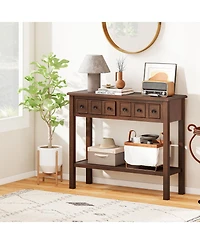 Slickblue 38" Entryway Console Table with 2 Drawers and Bottom Shelf