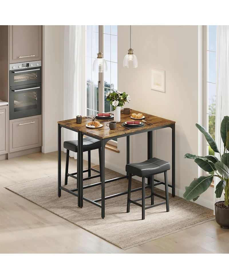 Gaomon Set of 2 Industrial Bar Table, 42.5 Inch Metal Narrow Kitchen Dining Table for Small Space
