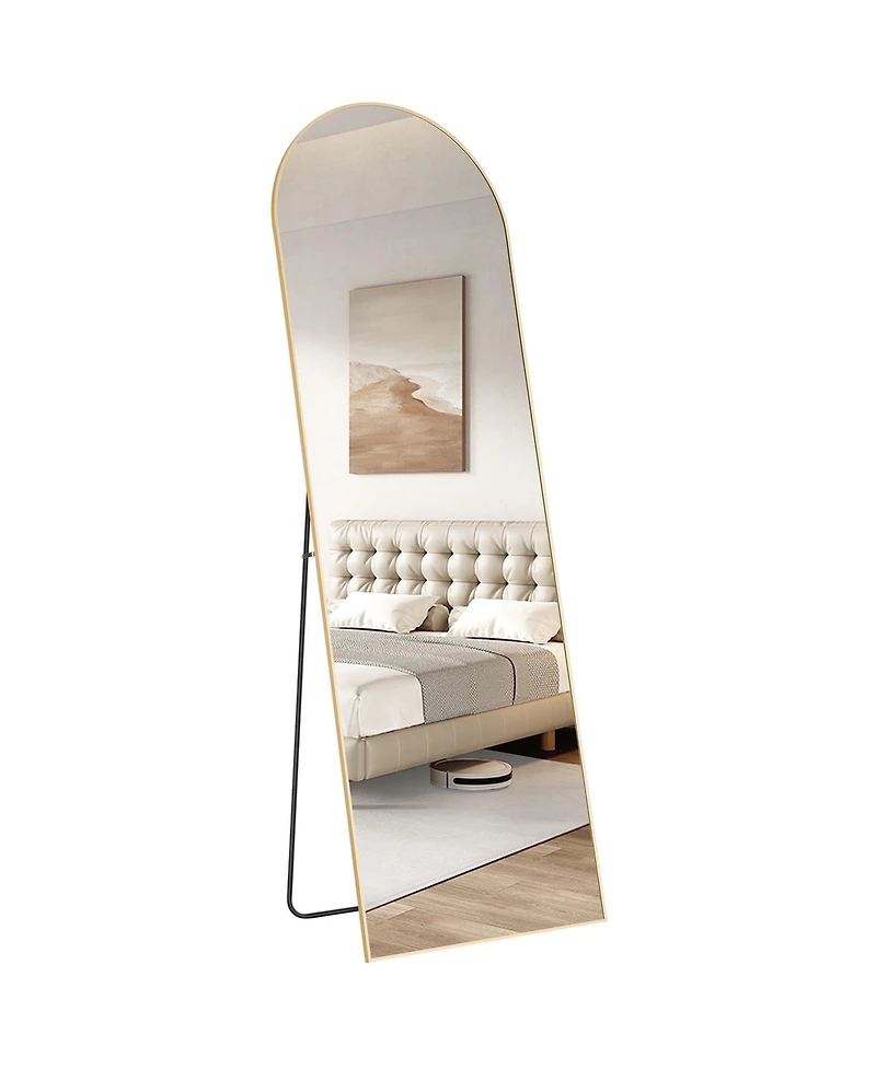 Busdays 64 x 21 Inch Gold Arched Full Length Mirror Standing Floor Mirror for Full Body