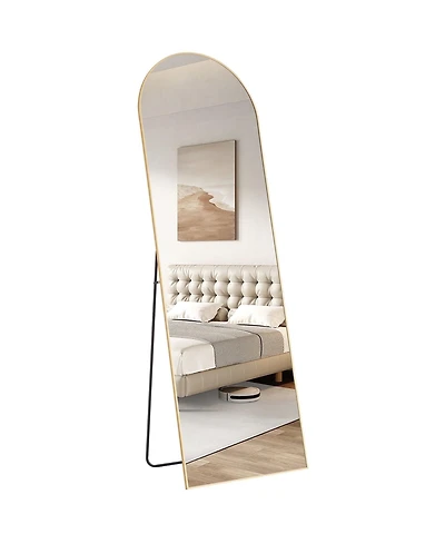 Busdays 64 x 21 Inch Gold Arched Full Length Mirror Standing Floor Mirror for Full Body
