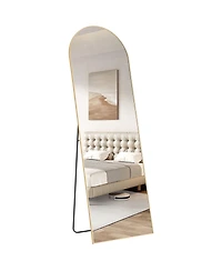 Busdays 64 x 21 Inch Gold Arched Full Length Mirror Standing Floor Mirror for Full Body