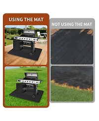 Xo 65" x 48" Double-Sided Fireproof Under Grill Mat, Waterproof Oil Resistant Bbq Deck Protector Pad for Indoor Outdoor Patio