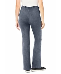 Woman Within Plus Stretch-Cotton Knit Pull-On Bootcut Pocket Leggings