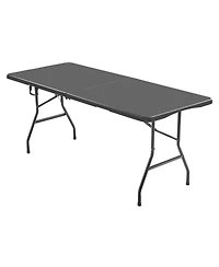 Sugift Folding Table 6 feet Heavy Duty Portable Fold-in-Half Utility Table