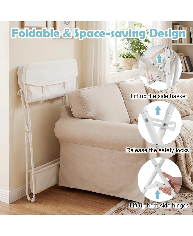 Slickblue Portable Baby Changing Table with Foldable Storage Design