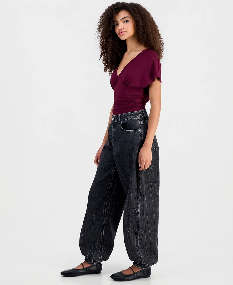 Madden Girl Juniors' Balloon-Leg Jogger Jeans