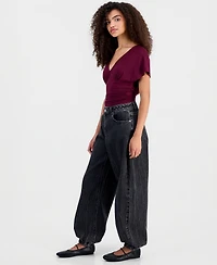 Madden Girl Juniors' Balloon-Leg Jogger Jeans