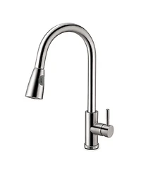 Phying Kitchen Faucets Single Handle Kitchen Sink Faucet Brushed Nickel Stainless Steel Pulldown Head Faucet