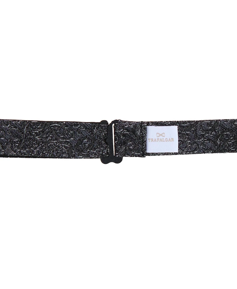 Trafalgar Men's Esteban Scrolling Vines Tone on Ton Patterned Silk Self Tie Bow Tie