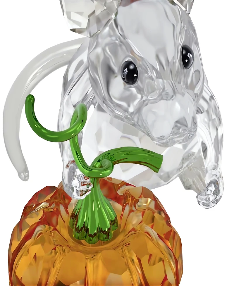 Swarovski Idyllia Mouse and Pumpkin Crystal Figurine