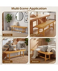 Gouun 63 in Solid Teak Wood Bench for up to 3 People