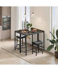 homfan Set of 2 Bar Table Narrow Long Kitchen Dining Sturdy Metal Frame Industrial