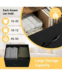 homfan Slim 3-Drawer Dresser with Removable Fabric Bins, Modern Wood Grain Storage Chest for Bedroom, Closet, Entryway
