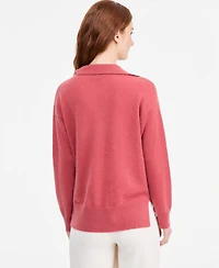 Charter Club Women's Johnny-Collar Cashmere Long-Sleeve Sweater, Macy's Exclusive