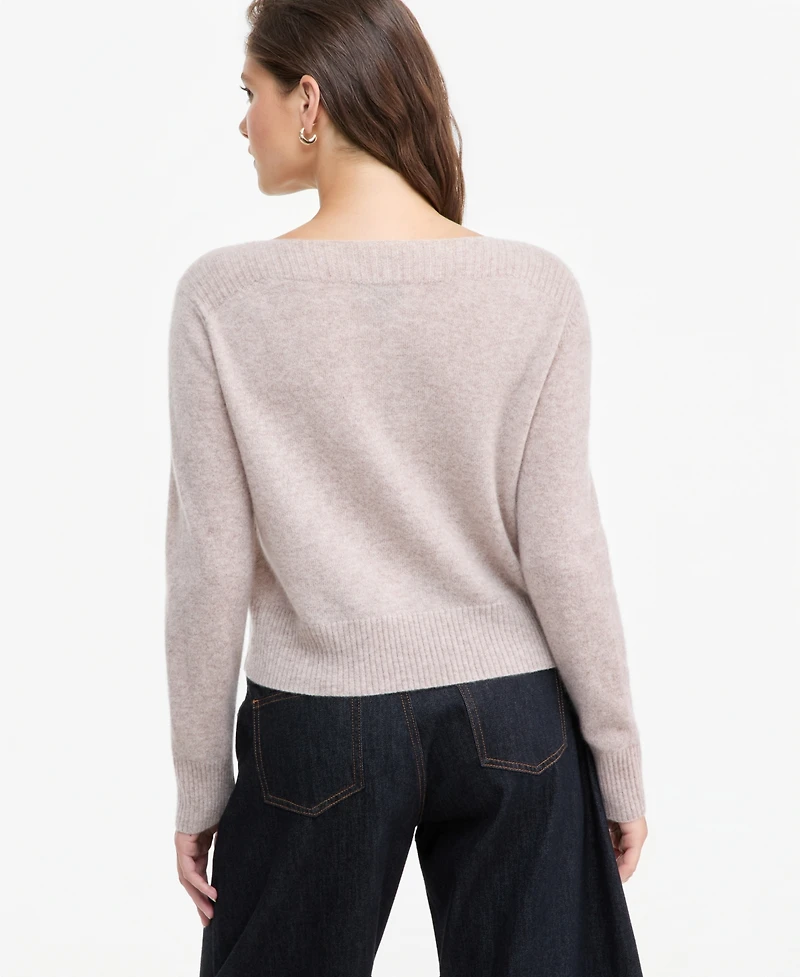 Charter Club Women's 100% Cashmere Boatneck Embroidered Floral Sweater, Macy's Exclusive