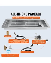 Cozito Drop-in Fire Pit Pan, Stainless Steel H-Burner Kit