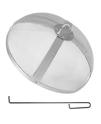 Cozito Fire Pit Spark Screen, Round Stainless Steel Mesh Cover with Ring Handle