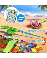 Gnuadz 40 Fishes Fishing Game Set Water Table Bath Toy Kids Gift