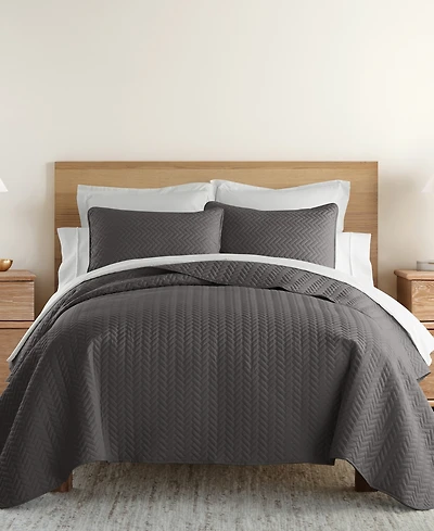 ienjoy Home Ultra Soft Square Pattern Quilted Coverlet Set
