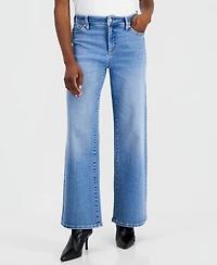 I.n.c. International Concepts Petite High-Waisted Wide-Leg Relaxed-Fit Jeans, 29" Inseam, Macy's Exclusive