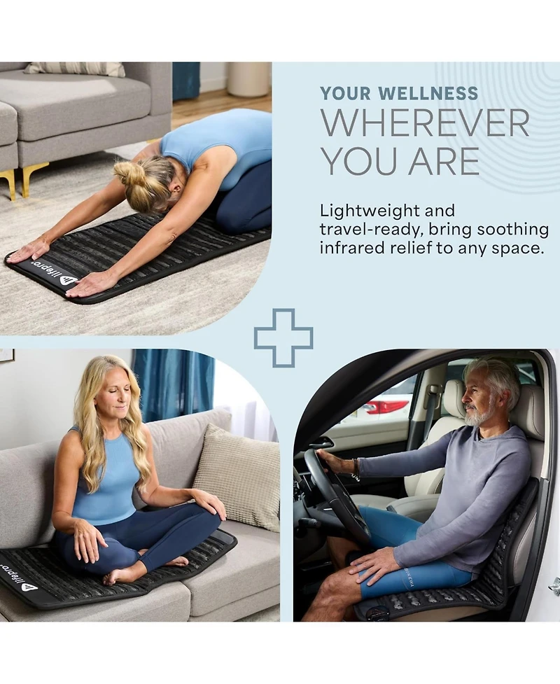 LifePro Portable Far Infrared Heating Mat – Infrared Heat Pad for Back Pain Relief, Improved Mood, Energy & Recovery