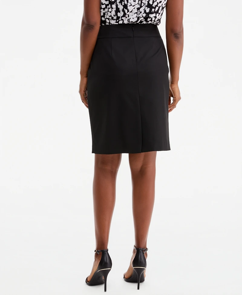 Kasper Women's Washable Bi-Stretch Back-Zipper Pencil Skirt