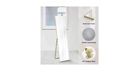 Busdays 21x64 Inch Aluminum Thin Frame Floor Standing Mirror with Stand Wall Mount Option Rectangular