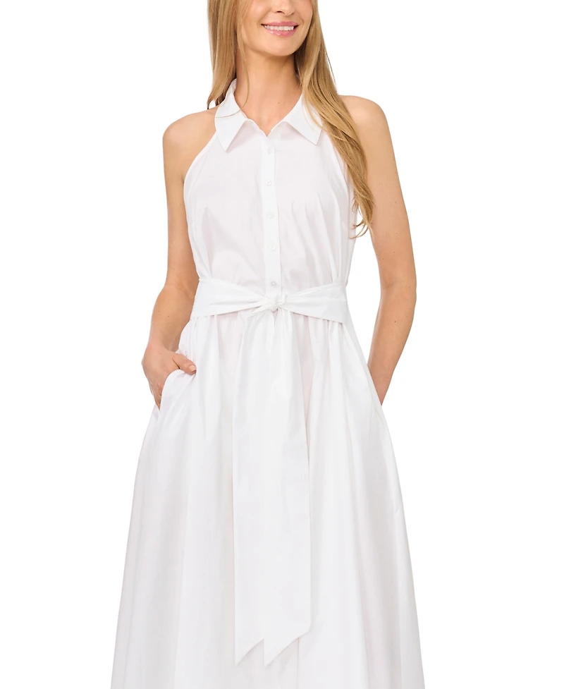 CeCe Women's Collared Neck Midi Dress