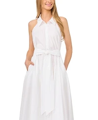 CeCe Women's Collared Neck Midi Dress