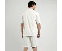 Campus Sutra Men's Ivory White Self-Design Wave Co-Ord Set