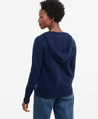 Charter Club Petite Cashmere Long-Sleeve Zip-Front Hoodie, Macy's Exclusive