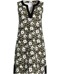 Lands' End Plus Cotton Jersey Notch Neck Dress