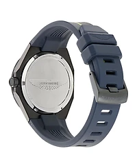 Aston Martin F1 Men's Quartz Gunmetal Guilloche Silicone Strap Watch 42mm