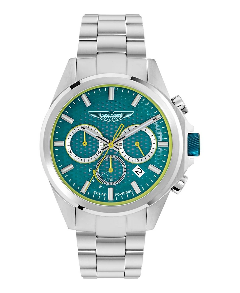 Aston Martin F1 Men's Quartz Blue Guilloche Stainless Steel Bracelet Watch 44mm