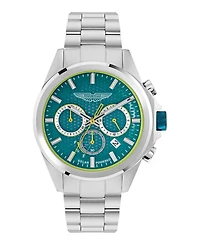 Aston Martin F1 Men's Quartz Blue Guilloche Stainless Steel Bracelet Watch 44mm