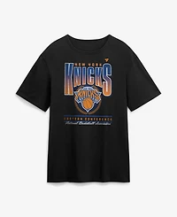 Fanatics Men's Black New York Knicks Oversized Graphics Swish T-Shirt