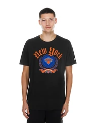 New Era Men's Black York Knicks Gothic Crest T-Shirt