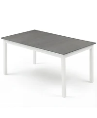 Gouun 60 in Rectangular Dinner Table for 4-6 with Solid Rubber Wood Legs
