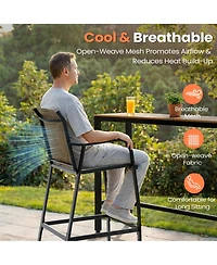 Pellebant Outdoor Bar Height Barstools Patio Stools Chairs