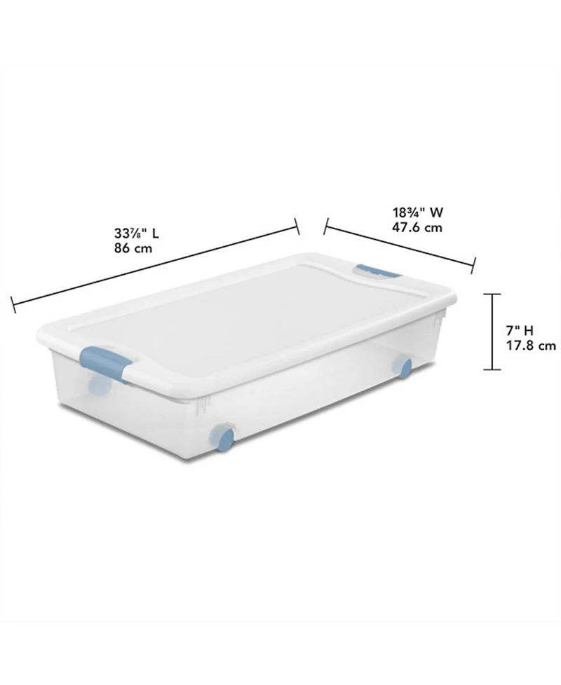 Sterilite 56 Quart Latching Stackable Wheeled Storage Container w/ Lid (12 Pack)