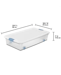 Sterilite 56 Quart Latching Stackable Wheeled Storage Container w/ Lid (12 Pack)