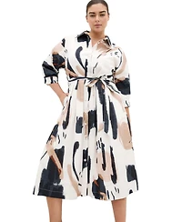 City Chic Women's Plus Exhibit Print Shirt Dress
