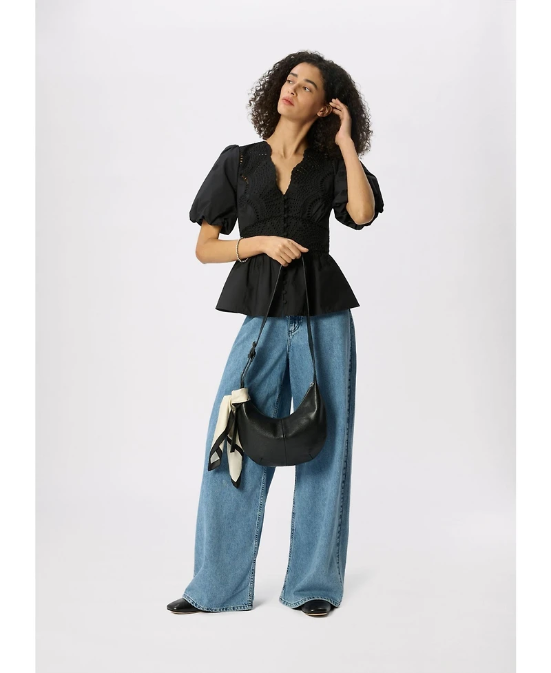 Whistles Women's Cotton V-Neck Blouse